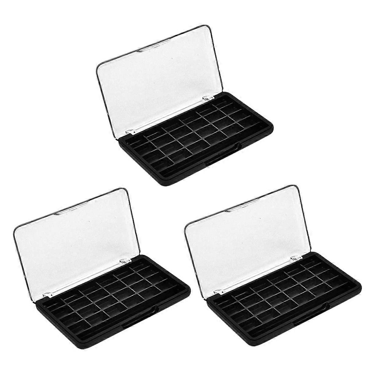 Makeup Organizer Tray Set with DIY Empty Eyeshadow and Blush Storage, Compact Square Design