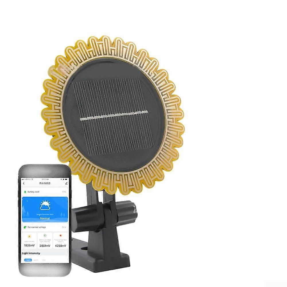 Wireless Rain Sensor Solar Powered Smart Home Weather Detector IPX6 Waterproof Yellow