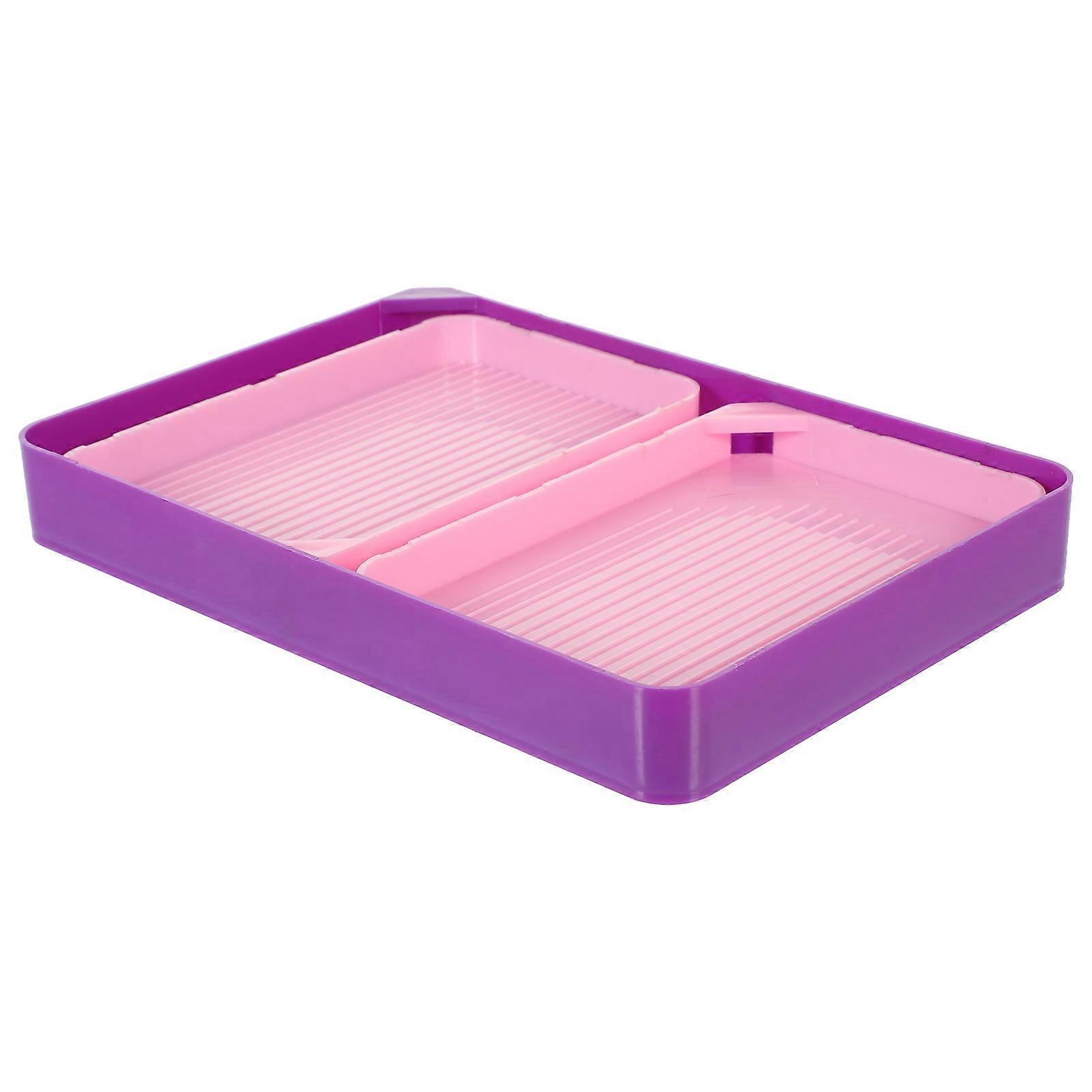 Diamond Tray Large Capacity Plate for Storage 1Set Pink Bead Container