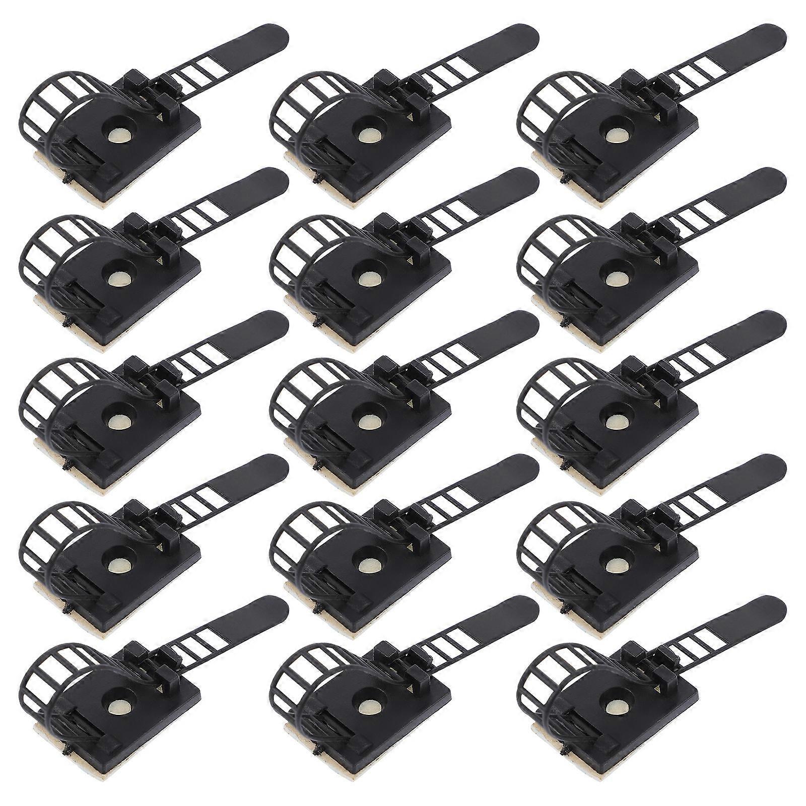 Self Adhesive Hook Cable Straps for Cable 50Pcs Black Plastic Clips