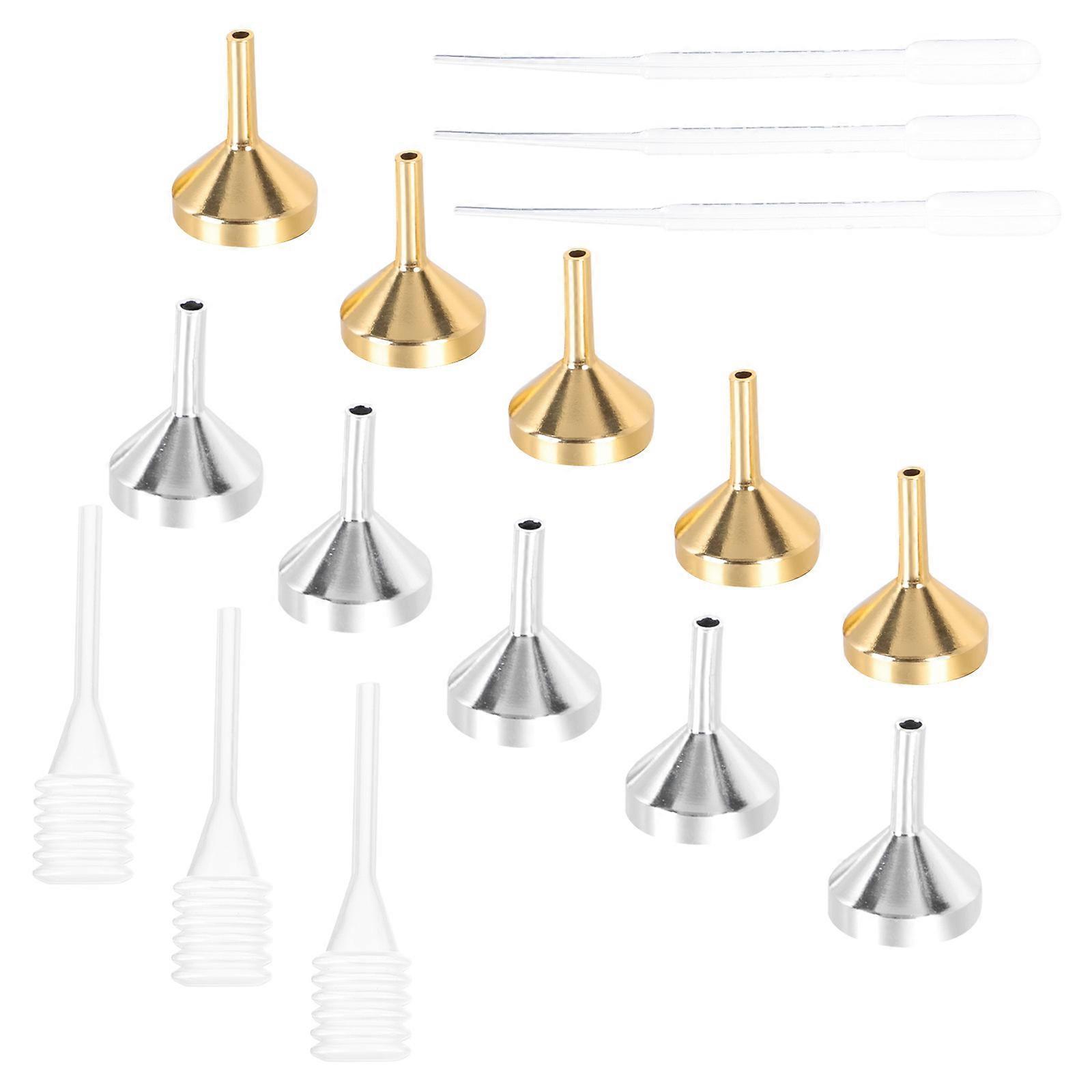 Essential Oil Funnel Multi Purpose Small Funnels Container Travel Silver 1Set