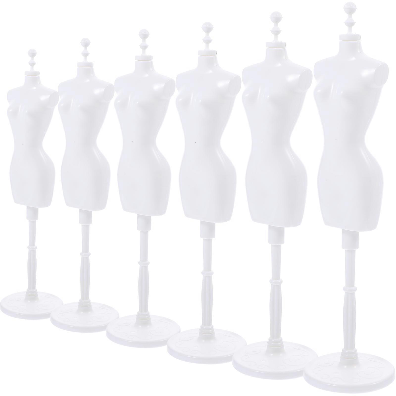 6Pcs Doll Mannequin Rack for Dress Display Stand and Holder with Model Stands