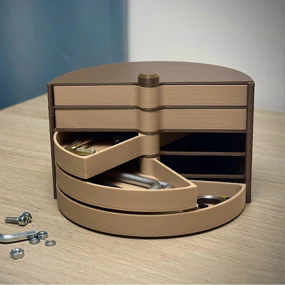360 Rotating Modular 3D Printed Hardware Storage Tower - Compact Vertical Workshop Organizer for Classifying & Storing Nuts, Bolts, Screws, Washers an