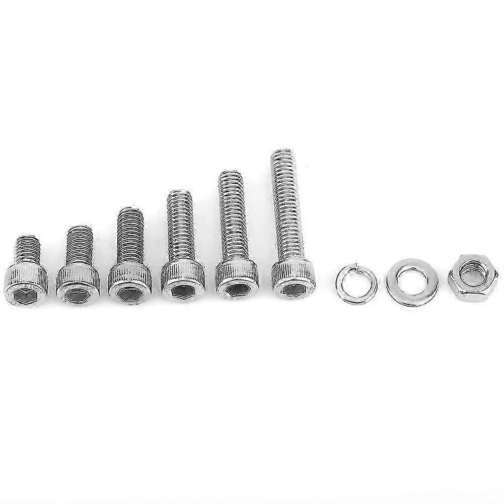 Stainless Steel Hex Socket Cap Head Screws Hex Nut Washers Accessory(M6x120pcs)