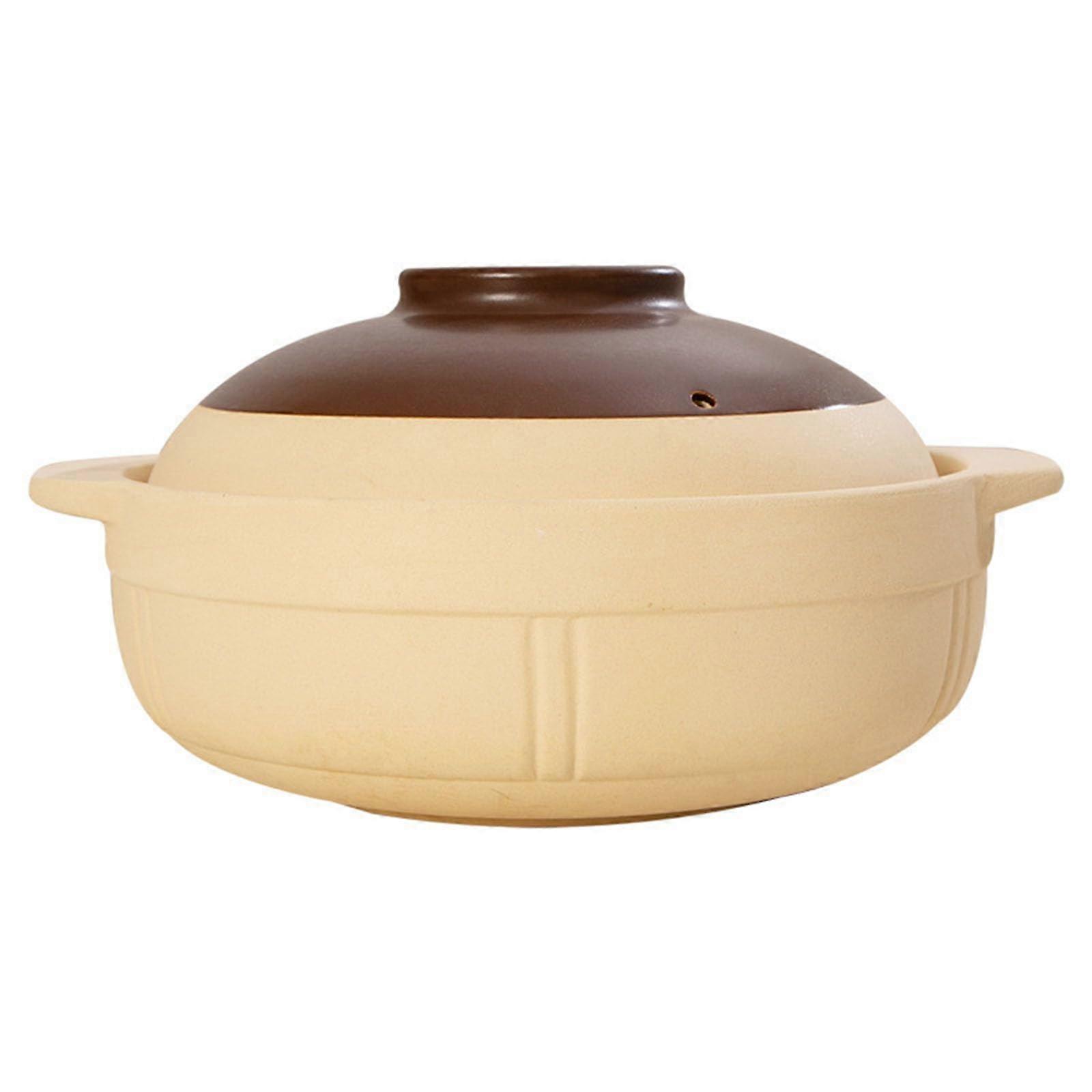 Ceramic Soup Pot 2000ml for Open Flame Cooking, Even Heating and  Temp Resistant Casserole