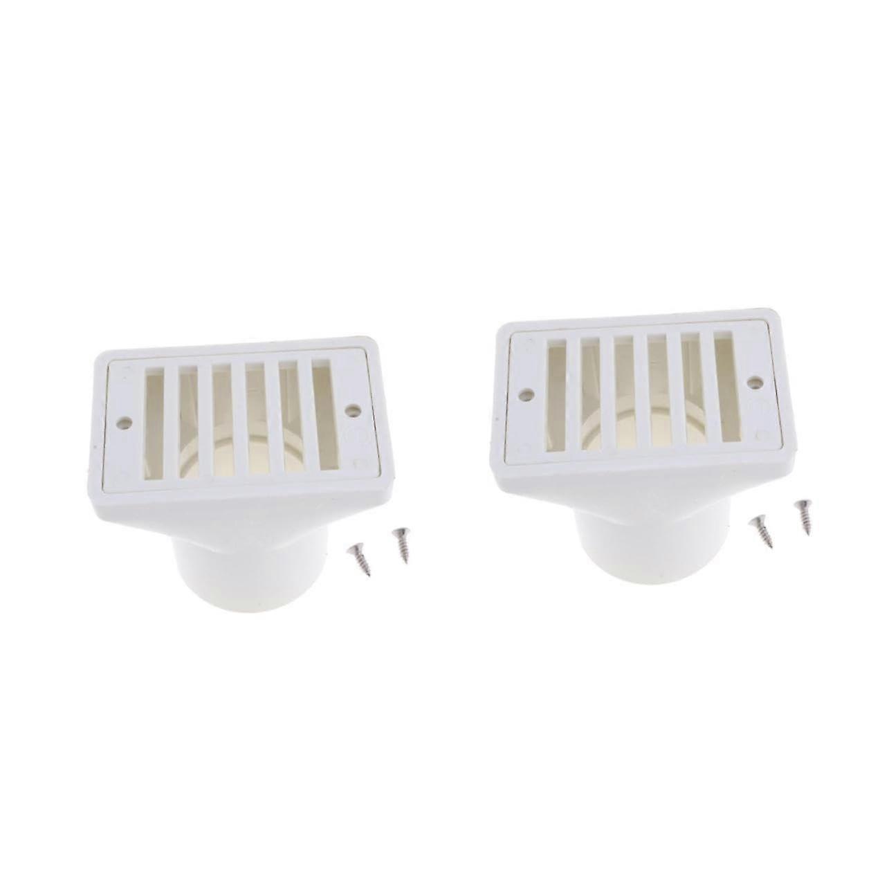 2pcs Pool Main Drain Cover White Swimming Pool Bottom Drain with Automatic Stop and Smooth Surface