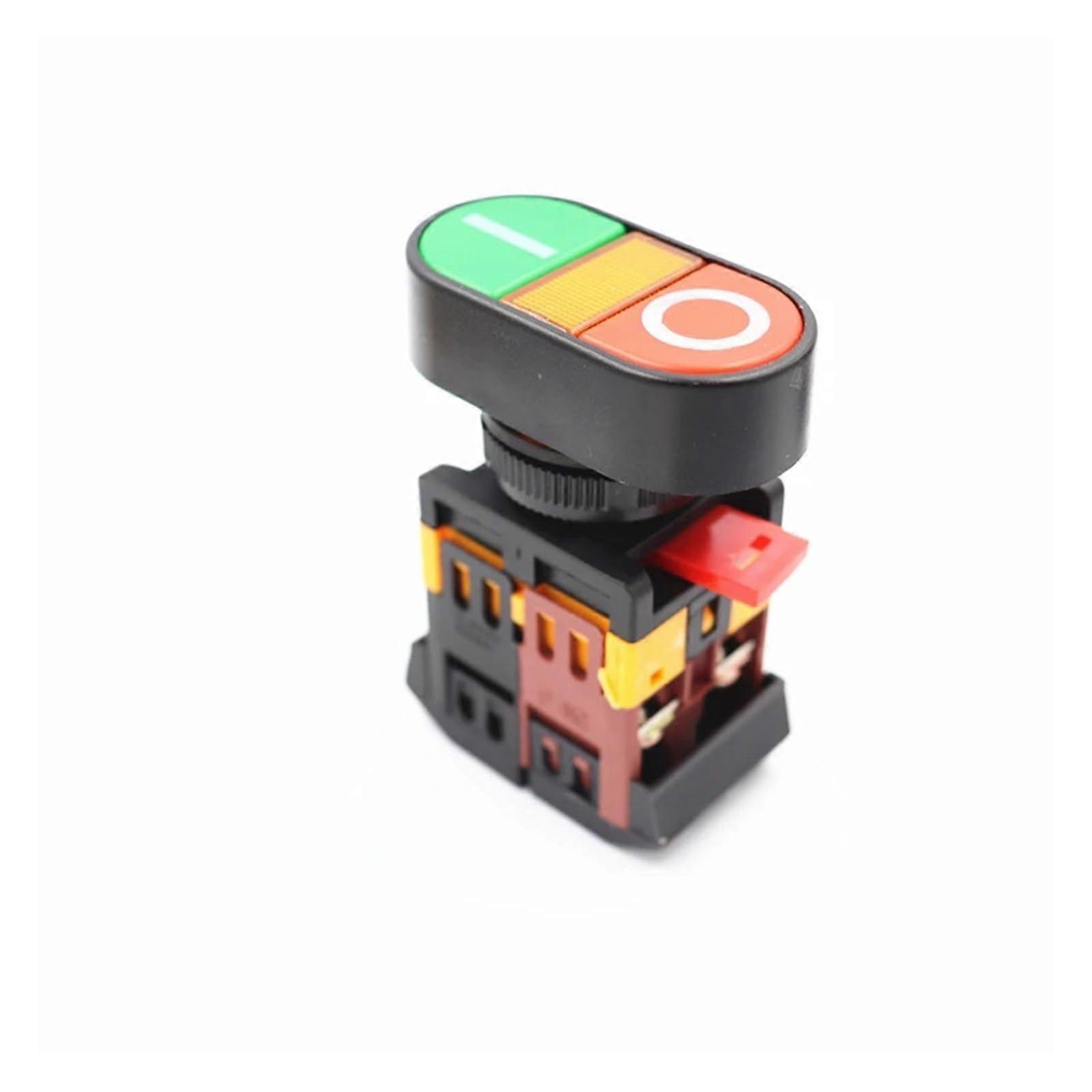 22mm Illuminated Push Button Switch 110V SelfReset Dual Control Compact Design