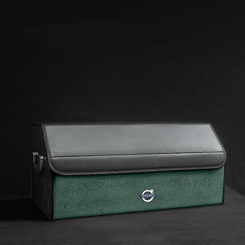 Car Boot Organiser for Volvo XC60 20102024, Foldable Multi Compartment Leather Trunk Storage Box