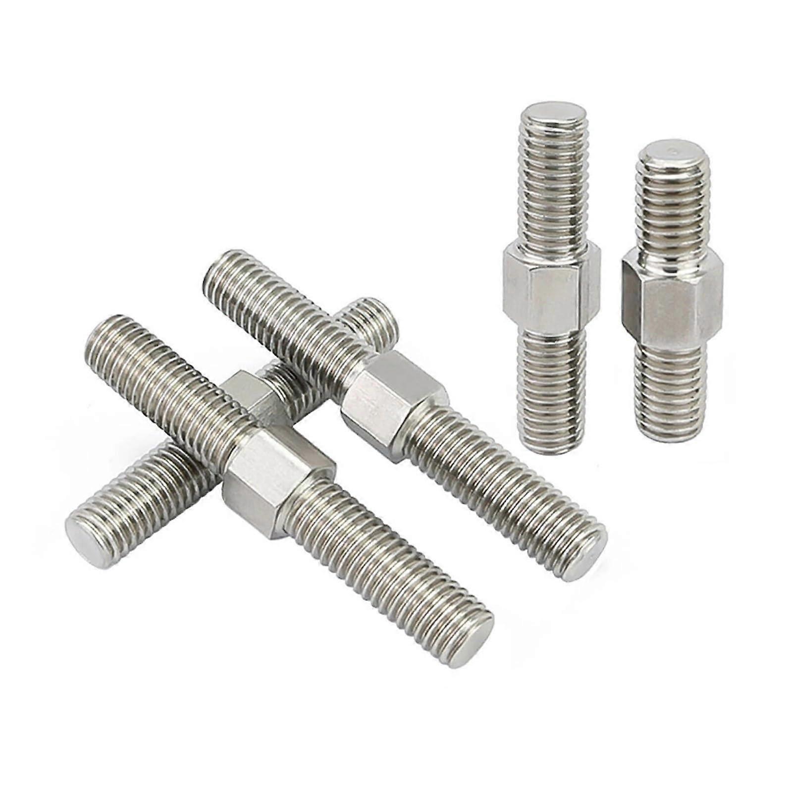 M5x70mm 304 Stainless Steel Double End Thread Bolt Left and Right Thread Rod 10PCS