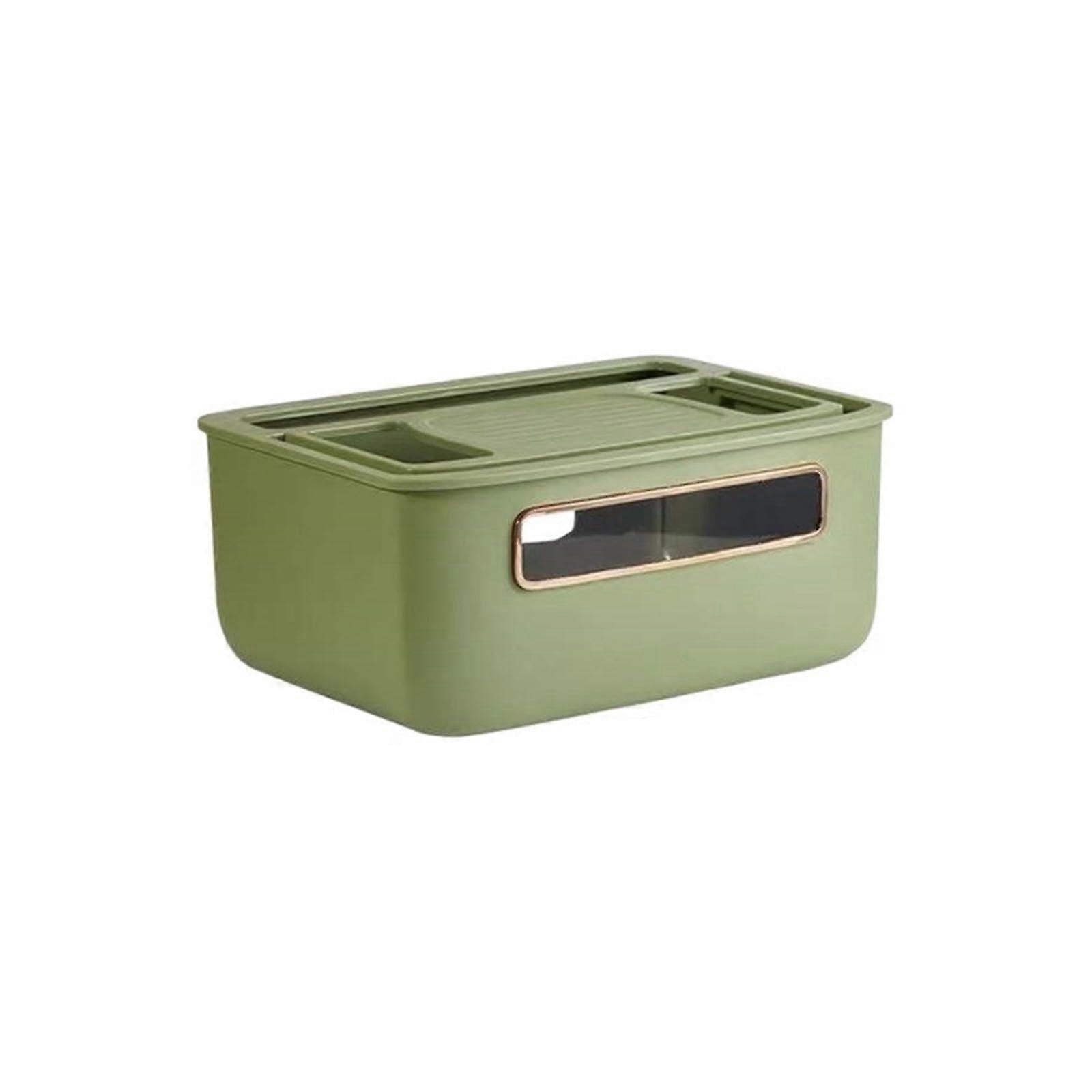 Router Storage Box with Cable Management, Dustproof WiFi Router Organizer, 1Layer Green Holder