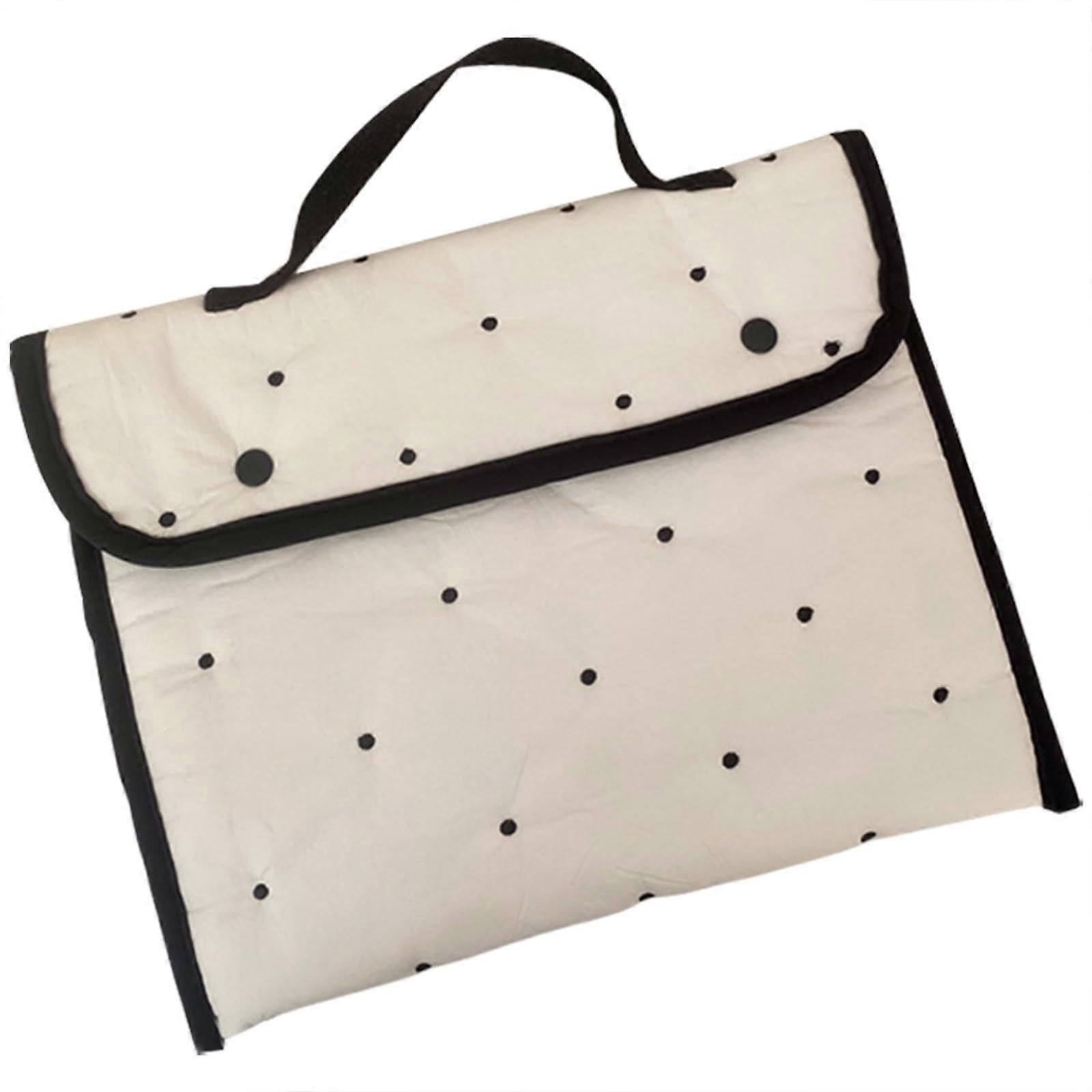 Embroidered Rabbit Laptop Sleeve with Accessory Pocket, Shockproof Notebook Organizer Black Dots M