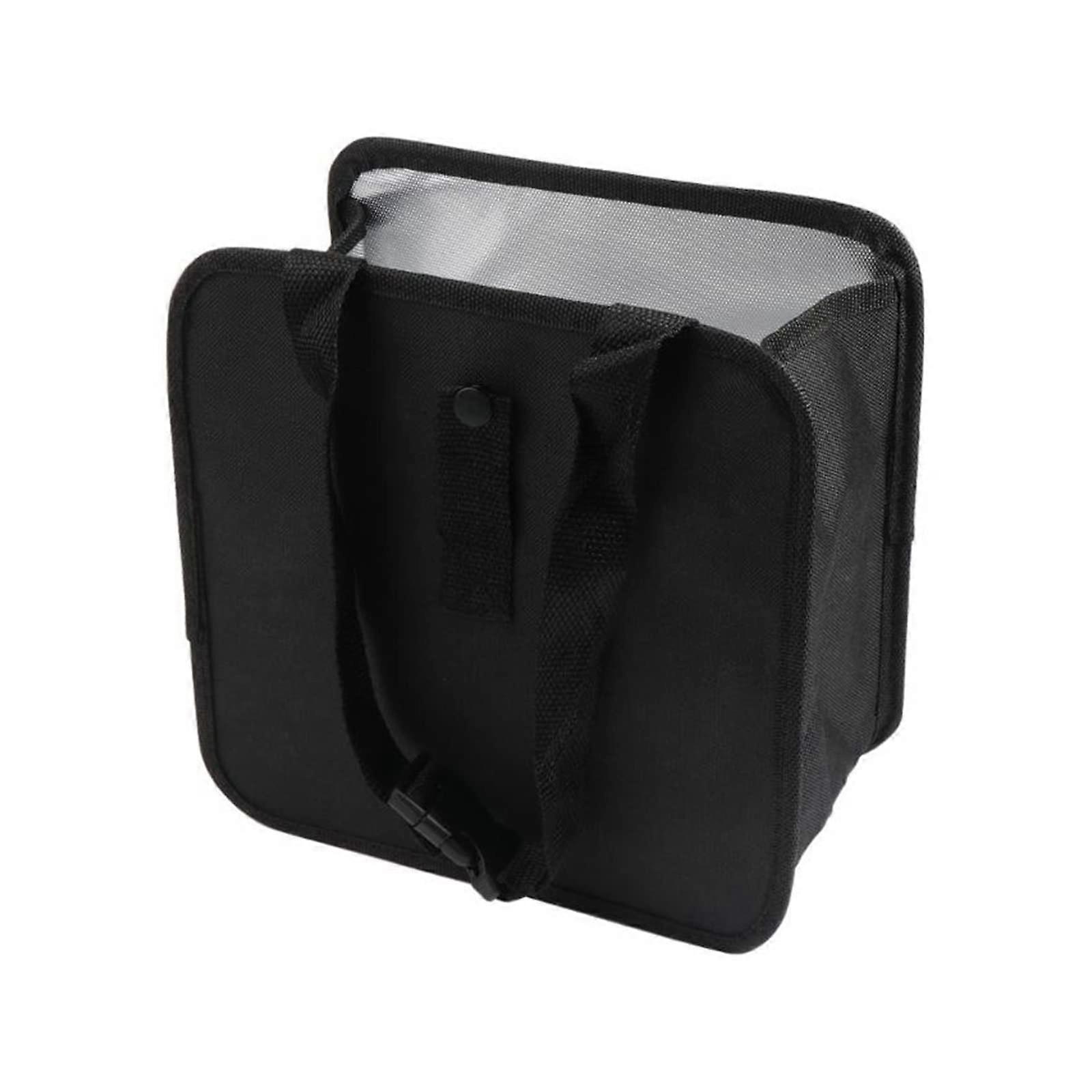 Foldable Car Trash Bin for Hanging Vehicle Garbage Bag Compact Square Polyester