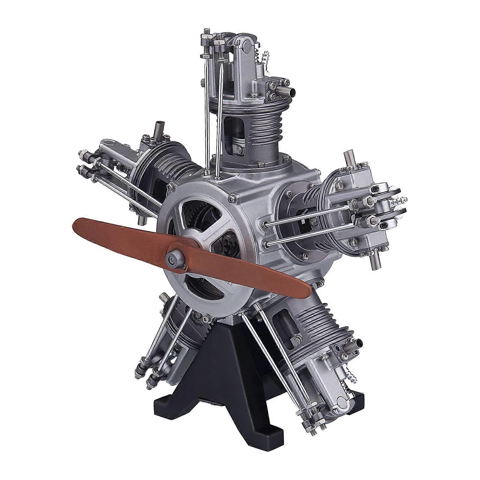 1:6 Scale Radial Engine Model Kit, Five Cylinder Metal Aircraft Engine, Real Running Simulation Display