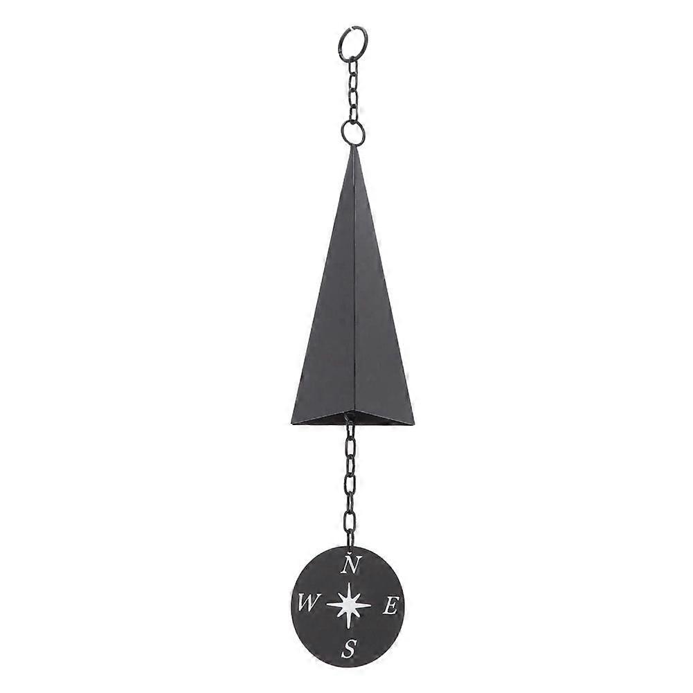 Retro Design Iron Triangle Wind Bell with Compass,Wind Chimes Decor