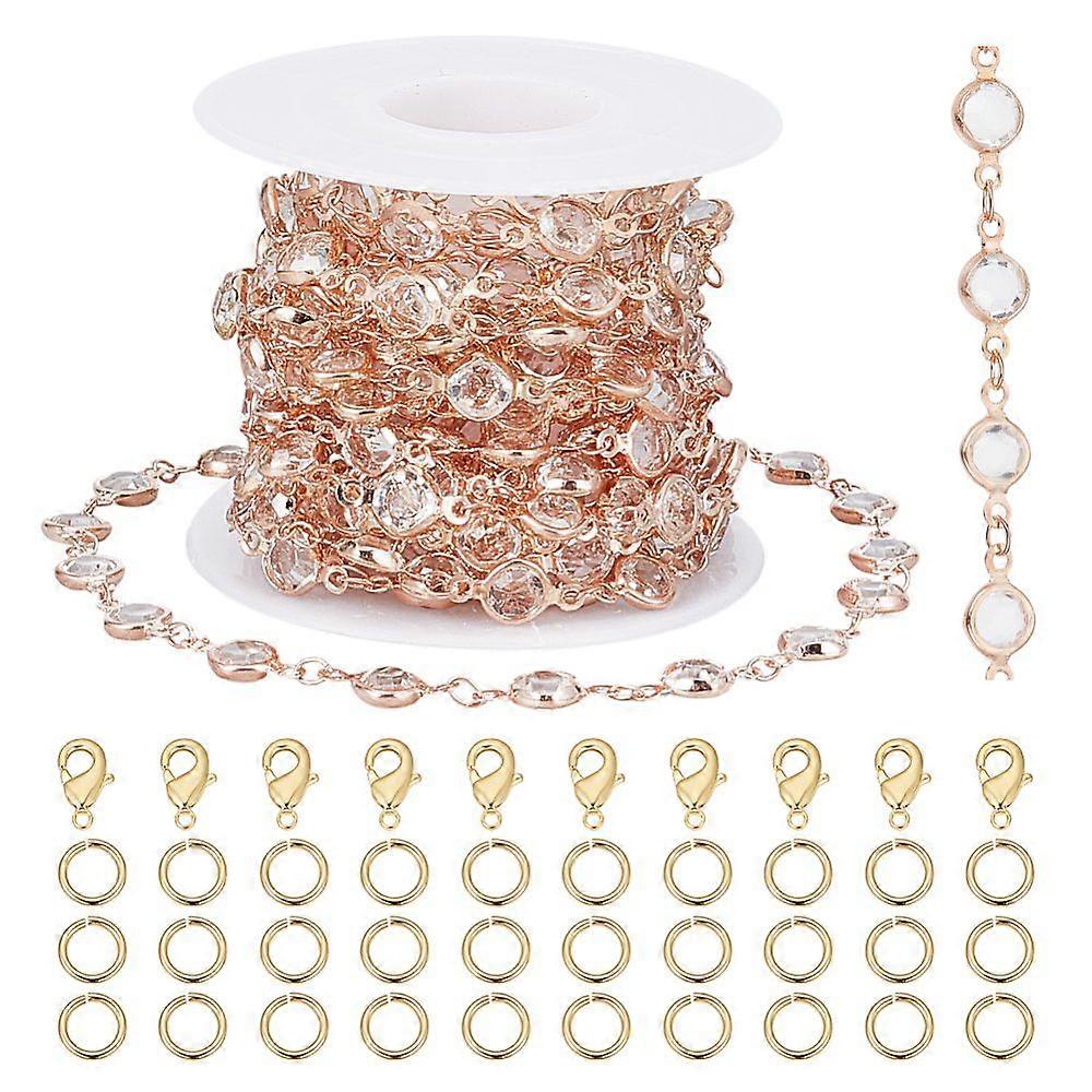 DIY Brass Rhinestone Jewelry sets Making Kits Clear