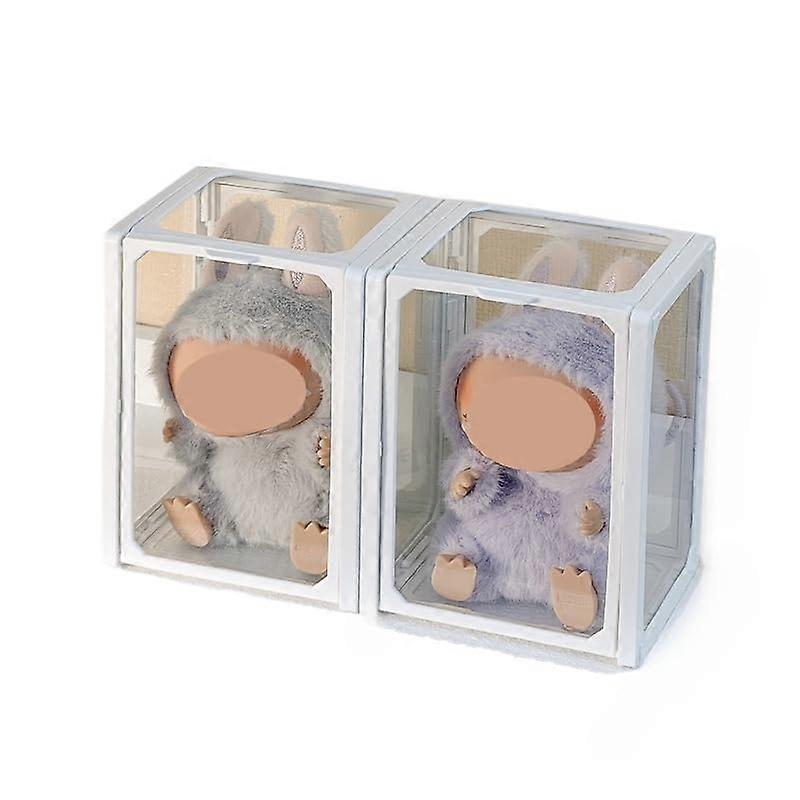 Vinyl Figure Display Case with Adjustable Shelves, Dust and Scratch Protection, 2 Pack