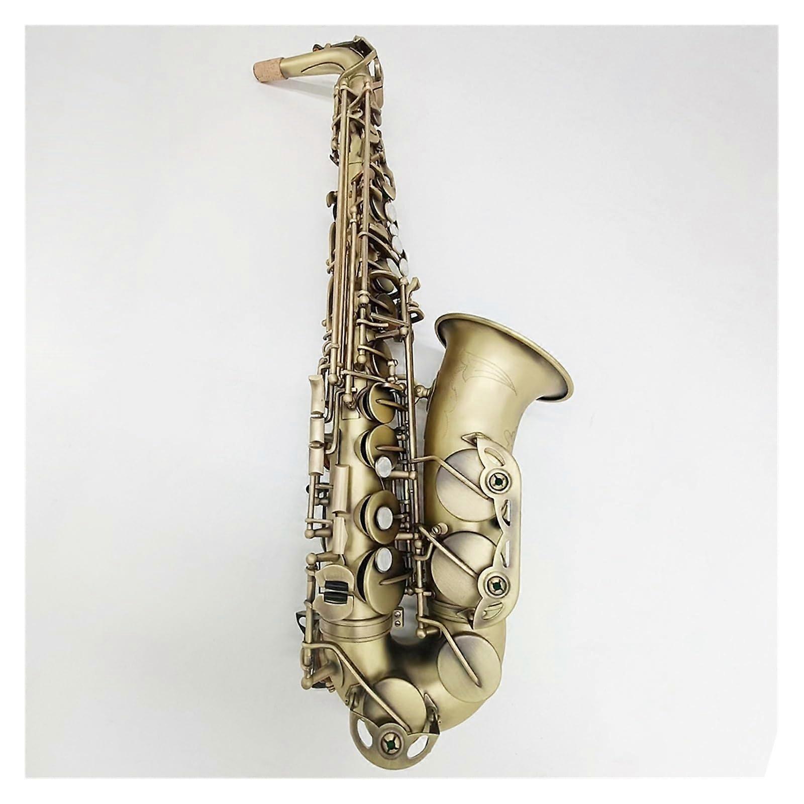 Professional E Flat Alto Saxophone with Classic Matte Finish and Hand Carved Pattern