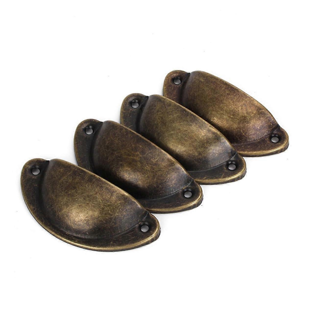 12pcs Vintage Drawer Pull Handles Bronze Semicircle Cabinet Door Knobs Coffee Tone Iron