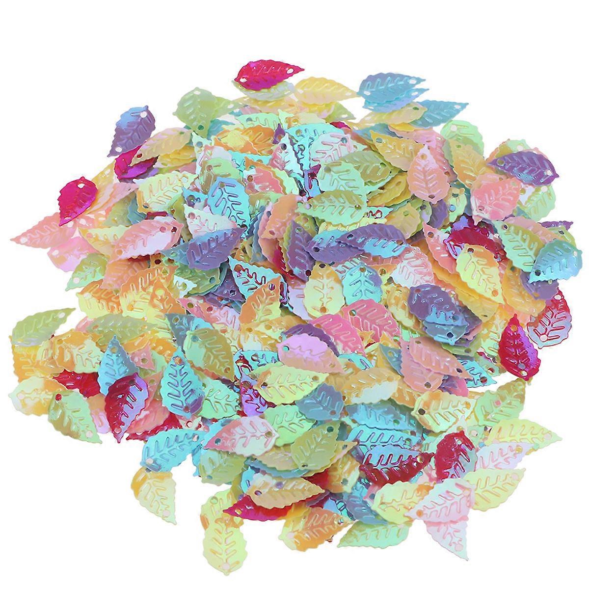 DIY Sequin Tree Leaf Crafts for Kids Playing with Glitter Colorful Sequins