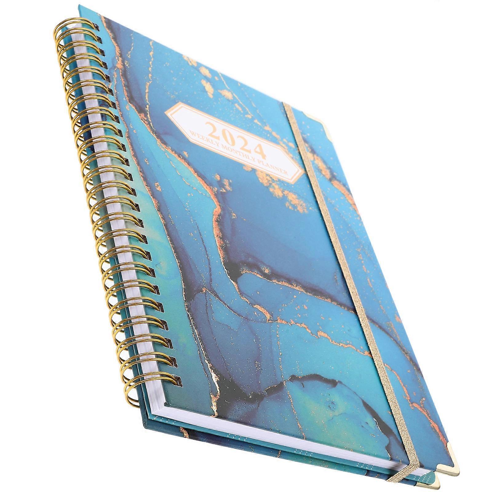 Monthly Planner Notebook for Writing with Paper Spiral Notepad