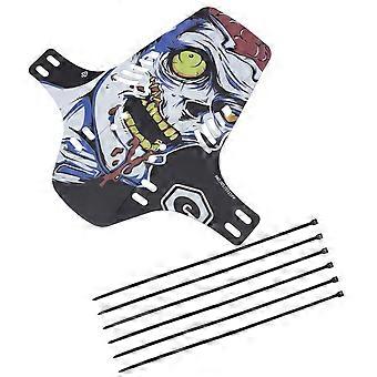 Mountain Bike Mud Guard Skull Pattern for Road Cycling 2Pcs PP Material