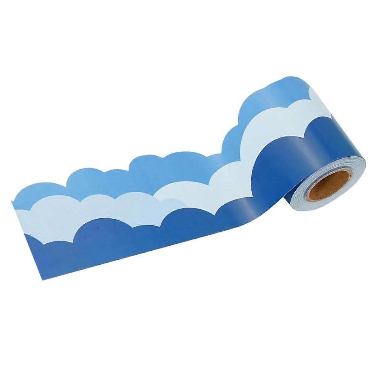 Classroom Bulletin Board Borders with Bright Cloud Patterns, Easy Cut and Damage Removal