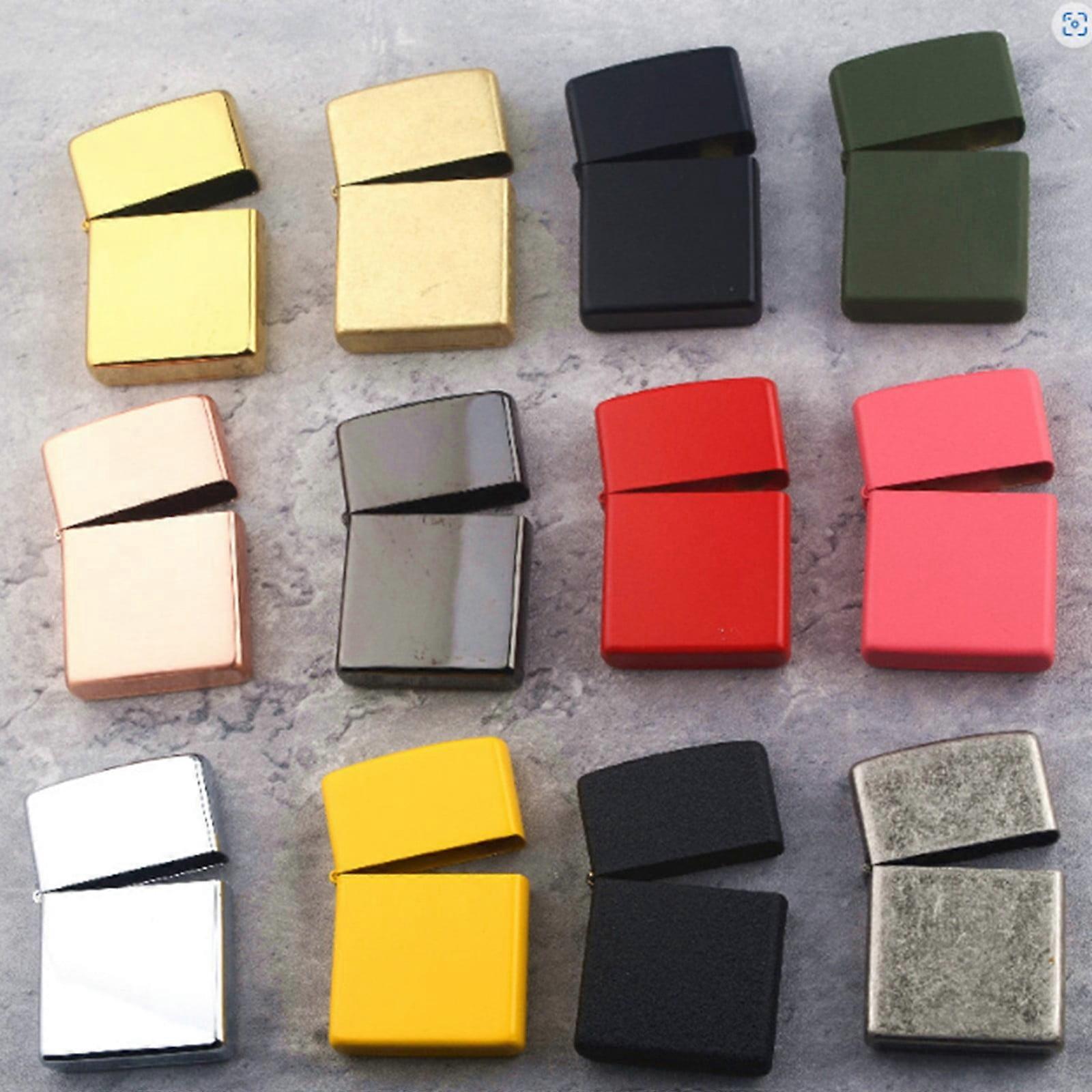 Zippo Style Metal Lighter Case Replacement, Brass Copper Windproof Lighter Housing Shell Accessories for Regular Lighter Inserts (1-Pack)