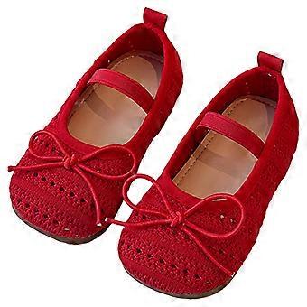 Sapatinhos de lona para bebês meninos e meninas, primeiros passos, sola rígida, estilo mocassim infantil, vermelho, tamanho 3-3,5 anos.
