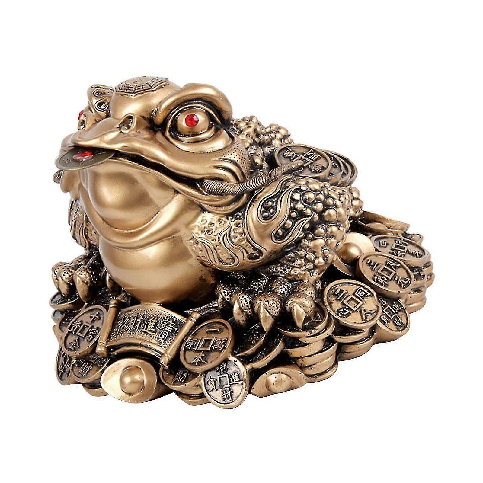 Feng Shui Wealth Fortune Toad Figurine for Side Table Collection Lightweight