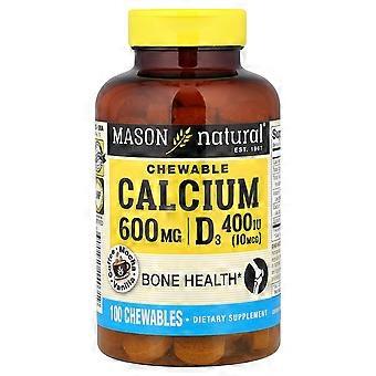 Mason Natural, Chewable Calcium + D3, Coffee Mocha , 600 mg, 100 Chewables