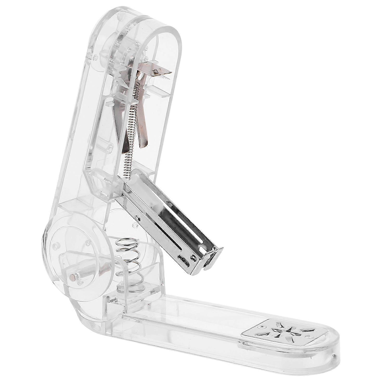 Transparent Plastic 360 Degree Rotatable Stapler Desktop 1Set for Binding