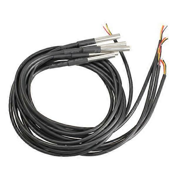 Waterproof Temperature Sensor Probe for 5Pcs Pack Black
