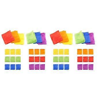 Colorful Kids Movement Scarves - 48Pcs Juggling Scarves for Dance, Music & Rhythm Games - JH8 Design