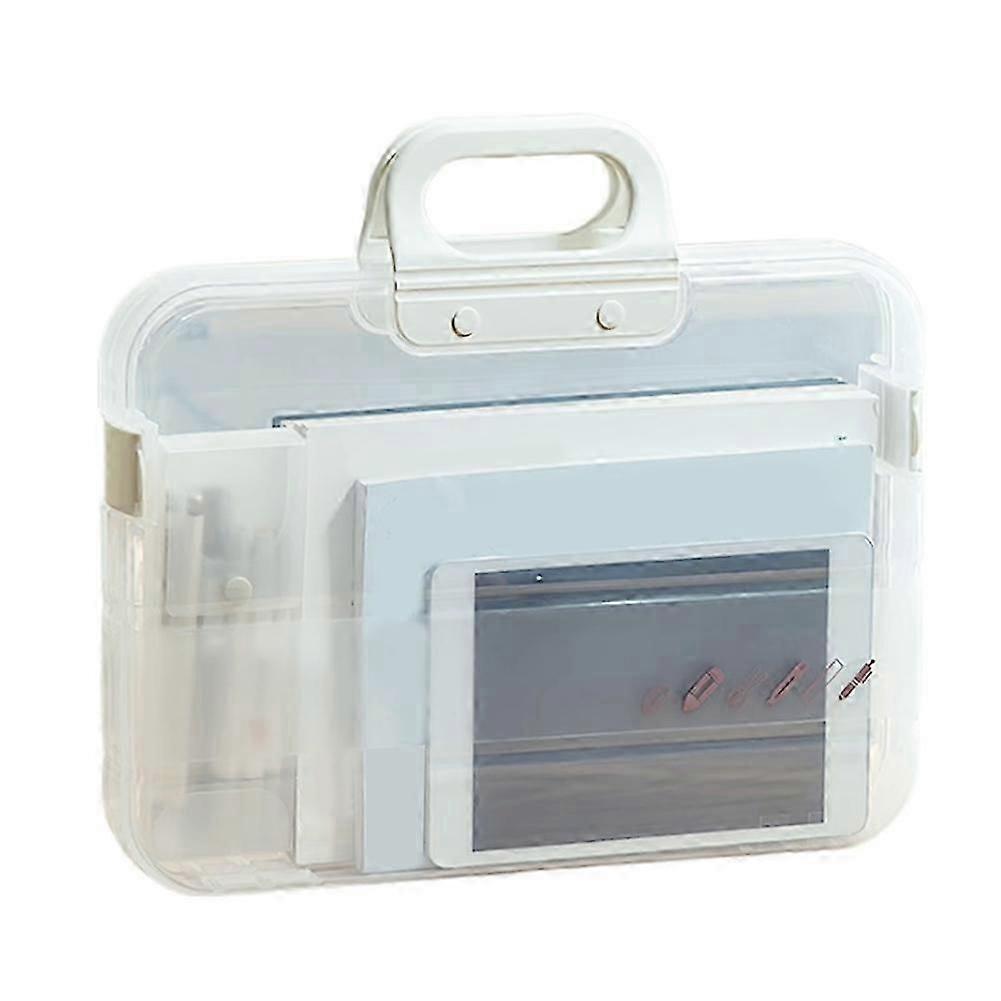 A4 Plastic File Folder with Locking Handle, Portable Box File, Waterproof Filing Accessories, Multi-Purpose
