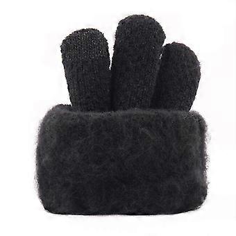 Touch Screen Gloves Men's Thick Plush Gloves compatible with Winter 1Pair Black