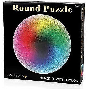 1000 Teile rundes Puzzle, kreativer Regenbogen, schwieriges großes Puzzle, pädagogisches Stressabbau-Spielzeug für Erwachsene und Kinder