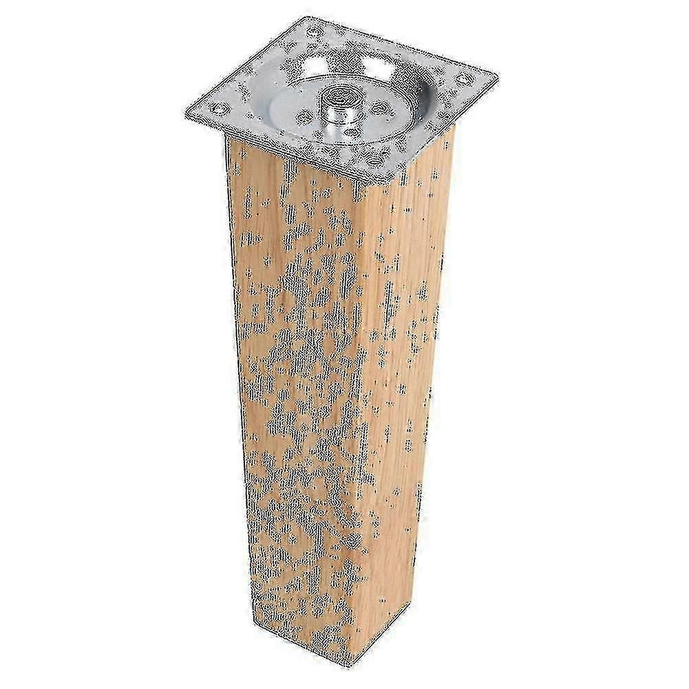 4er-Set quadratische Möbelbeine aus Eichenholz