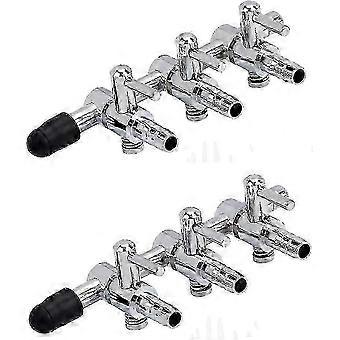Dual Aquarium Air Manifolds Chrome-plated 3-way Control Valves Fit compatible withFish Tanks