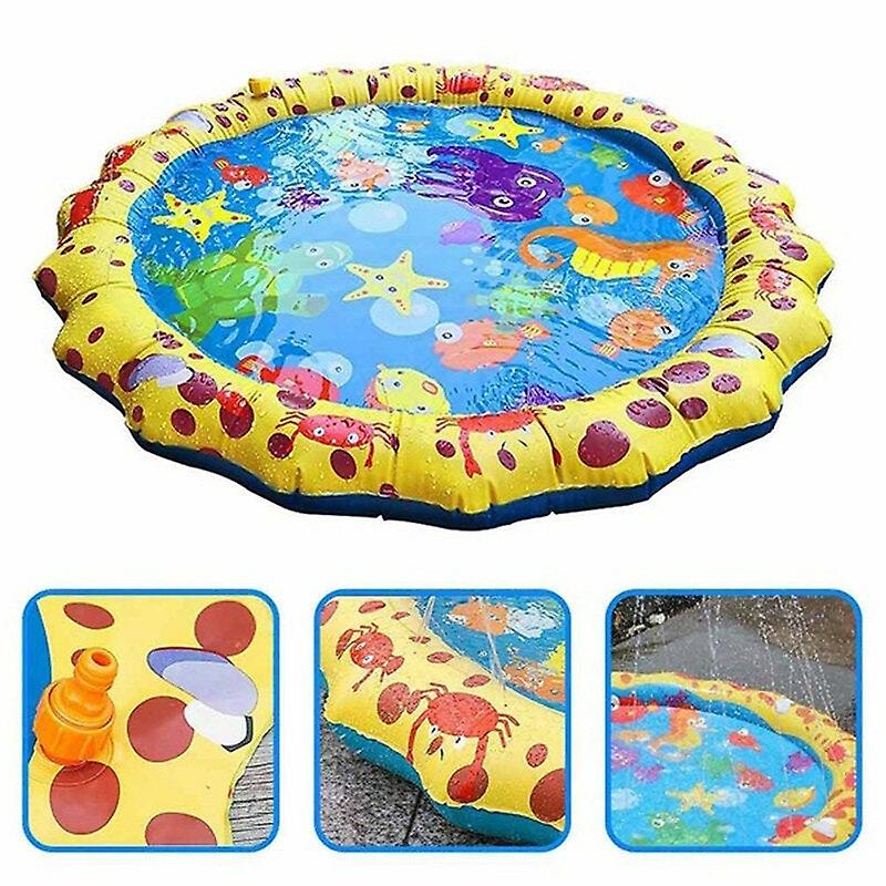 Yellow Lace Inflatable Water Spray Cushion Inflatable Toy Lawn Beach Game Toys