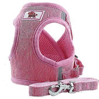 Dww-Gilet Zacht trainingsvest/harnas van meshstof voor honden, puppy's, katten en kleine dieren (M, roze)
