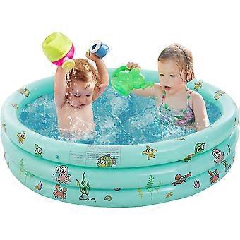 Peuterbad voor kinderen, opblaasbaar babyzwembad met 3 ringen en verdikte veiligheidsbubbelvloer, kleine peuterbaden voor babypeuters