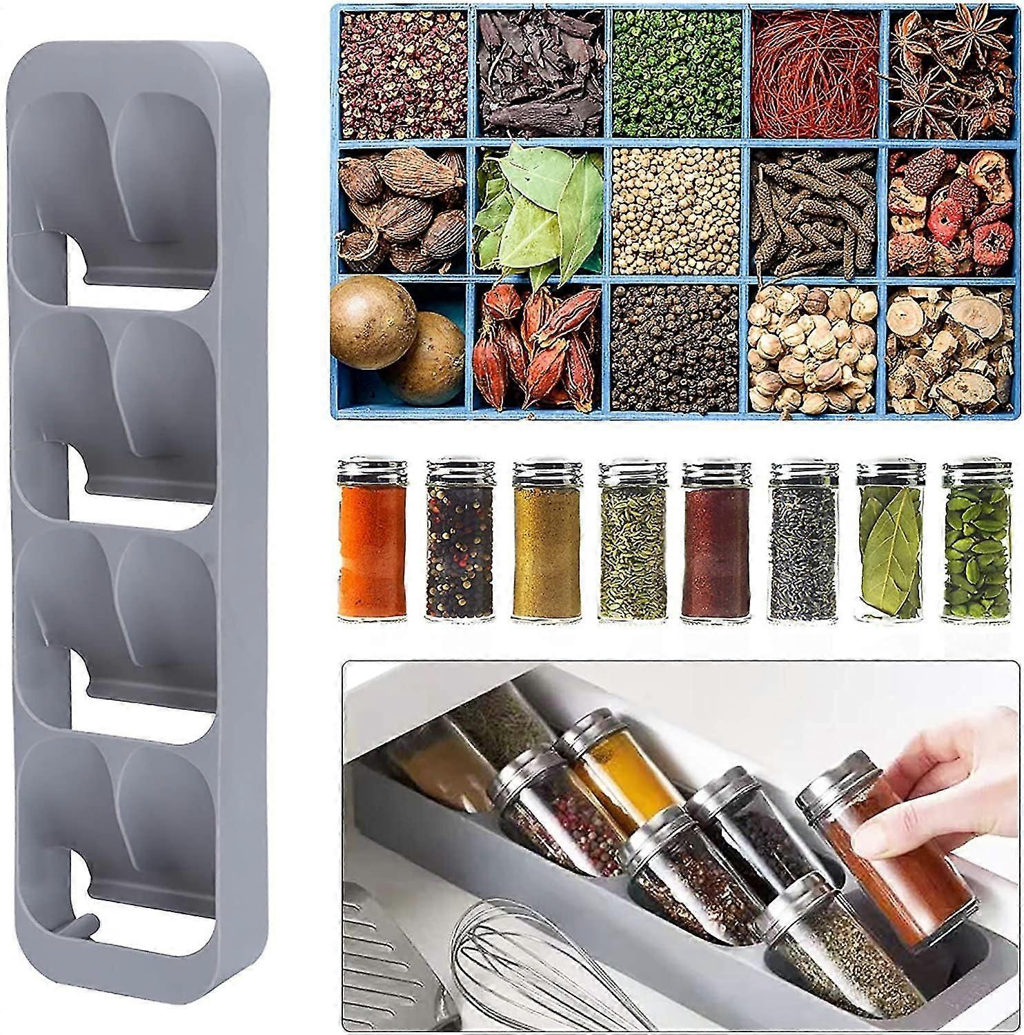 8 Compartments Condiment Jar Storage Box
