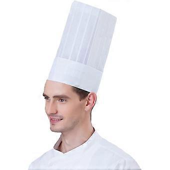10 szt. jednorazowych czapek kucharskich z włókniny papierowej dla dzieci i dorosłych, regulowany zestaw czapek kuchennych unisex