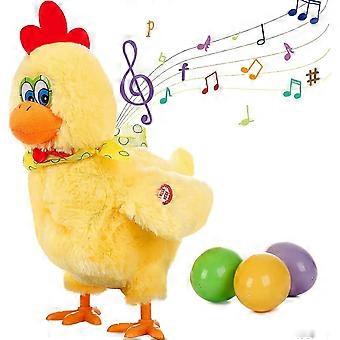 Galinha Botando Ovos Brinquedos Animal Brinquedo Elétrico Pelúcia Louco Brinquedo Dançando com Som Música