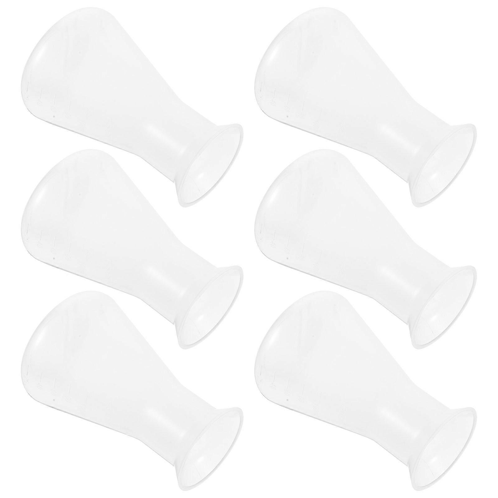 6pcs Laboratory Flasks Erlenmeyer Flasks Plastic Laboratory Erlenmeyer Flasks 100ML