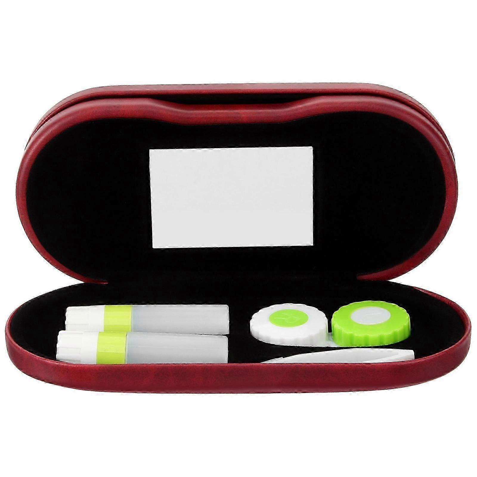 Eyeglasses Case for Storage 1Pcs Durable Red Lined Double Layer Protective Box