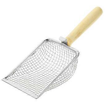 Cat Litter Scoop Stainless Steel Wood Handle for Efficient Cleaning 4Pcs