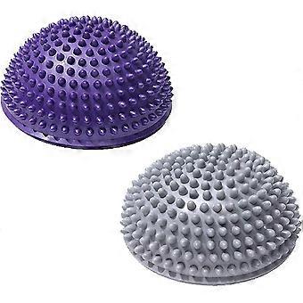 Set di 2 dischi gonfiabili a forma di riccio per yoga ed equilibrio, ideali per l'allenamento fitness.
