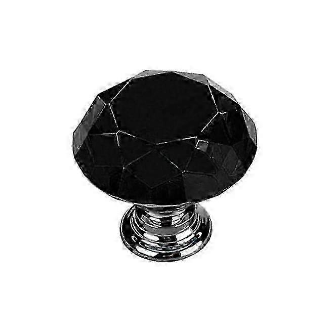 LM Knobs 2 pcs - Diamond / Crystal Black with silver base Black PBU