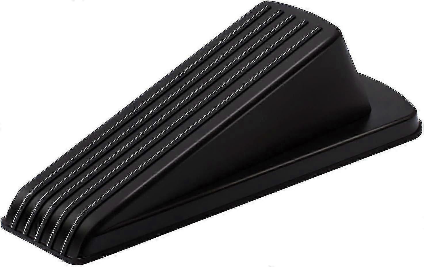 Black Rubber Door Stopper Wedge - 2 Pack